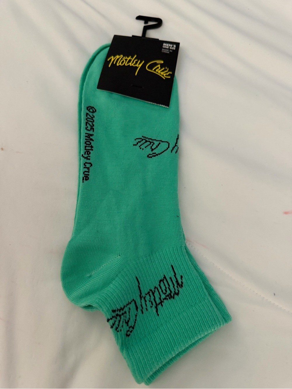 Men's Motley Crue Aqua Crew Socks - Logo Design | OS